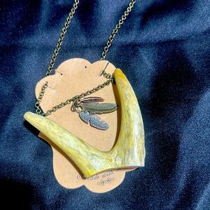 Handmade antler necklace